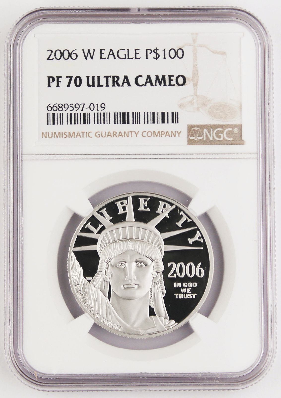 2006年 W $100 1オンス 9995 プラチナ アメリカンイーグル プルーフ