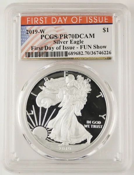 2019年 W アメリカン 1オンス シルバー イーグル プルーフコイン $1
