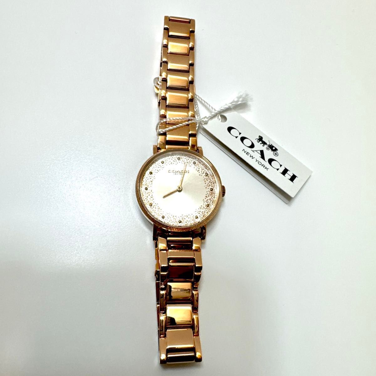 新品 電池交換済 COACH コーチ PERRY ピンクゴールド 腕時計 - メルカリ