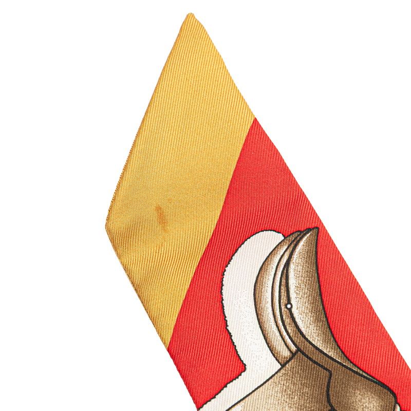 エルメス ツイリー Jumping ジャンピング レッド マルチカラー シルク