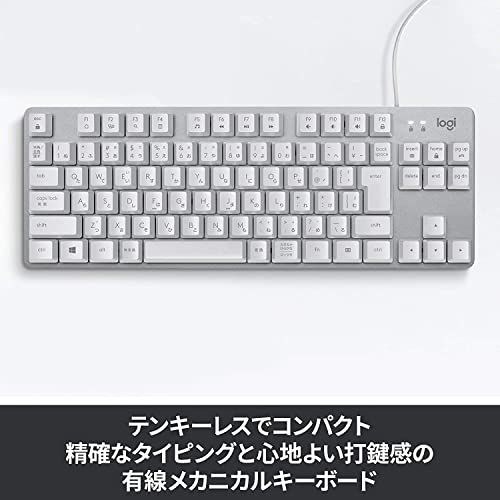 ロジクール K 835 OWR 有線 メカニカルキーボード 赤軸 リニア テンキーレス コンパクト メカニカル キーボード 有線キーボード オフホワイト windows surface