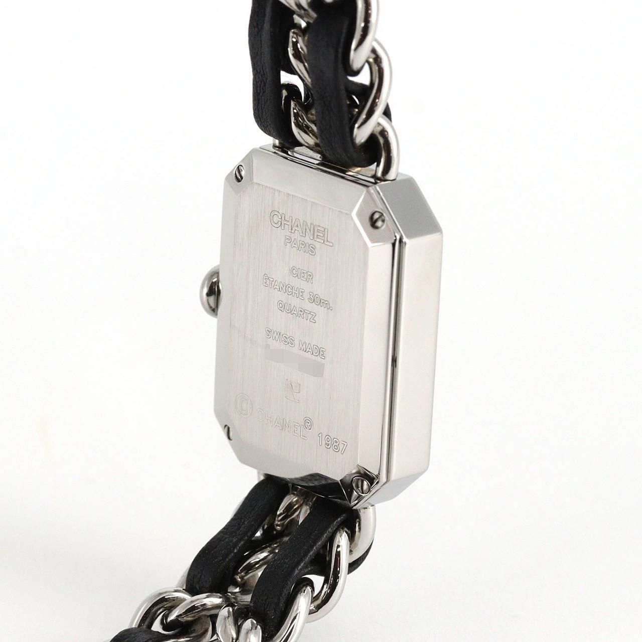 T139 シャネル プルミエールM SS×レザー H0451 クォーツ シャネル プルミエール M H0451 ブラック レディース 時計 【中古