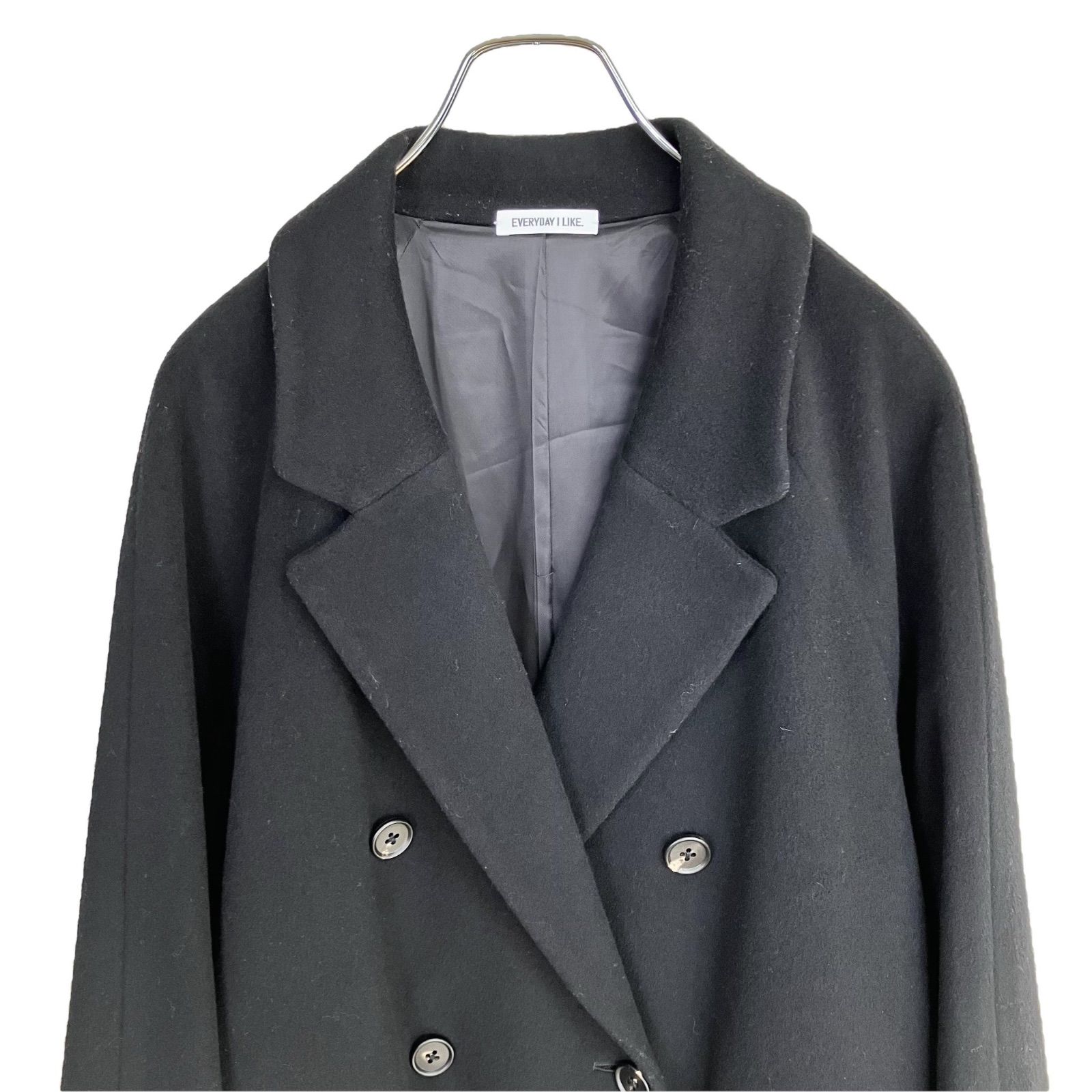 エブリデイアイライク　ショートダブルコート　黒　ブラック EVERYDAY I LIKE. Short Double コート F ブラック 黒 エブリデイアイ