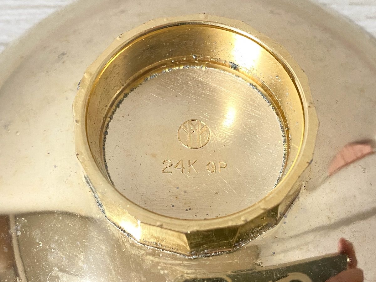 SK225】天皇・皇后両陛下金婚式記念 金・銀御盃 K24GP 銀メッキ 木箱入