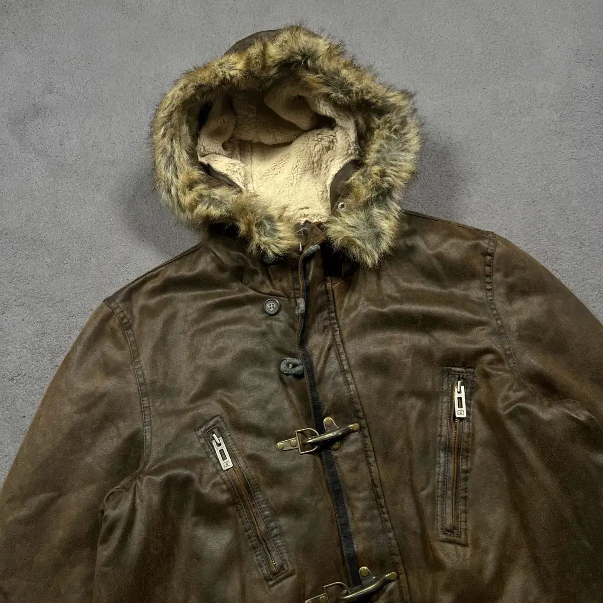 Japanese Vintage ファイアーマン ファー フード ジャケット - メルカリ