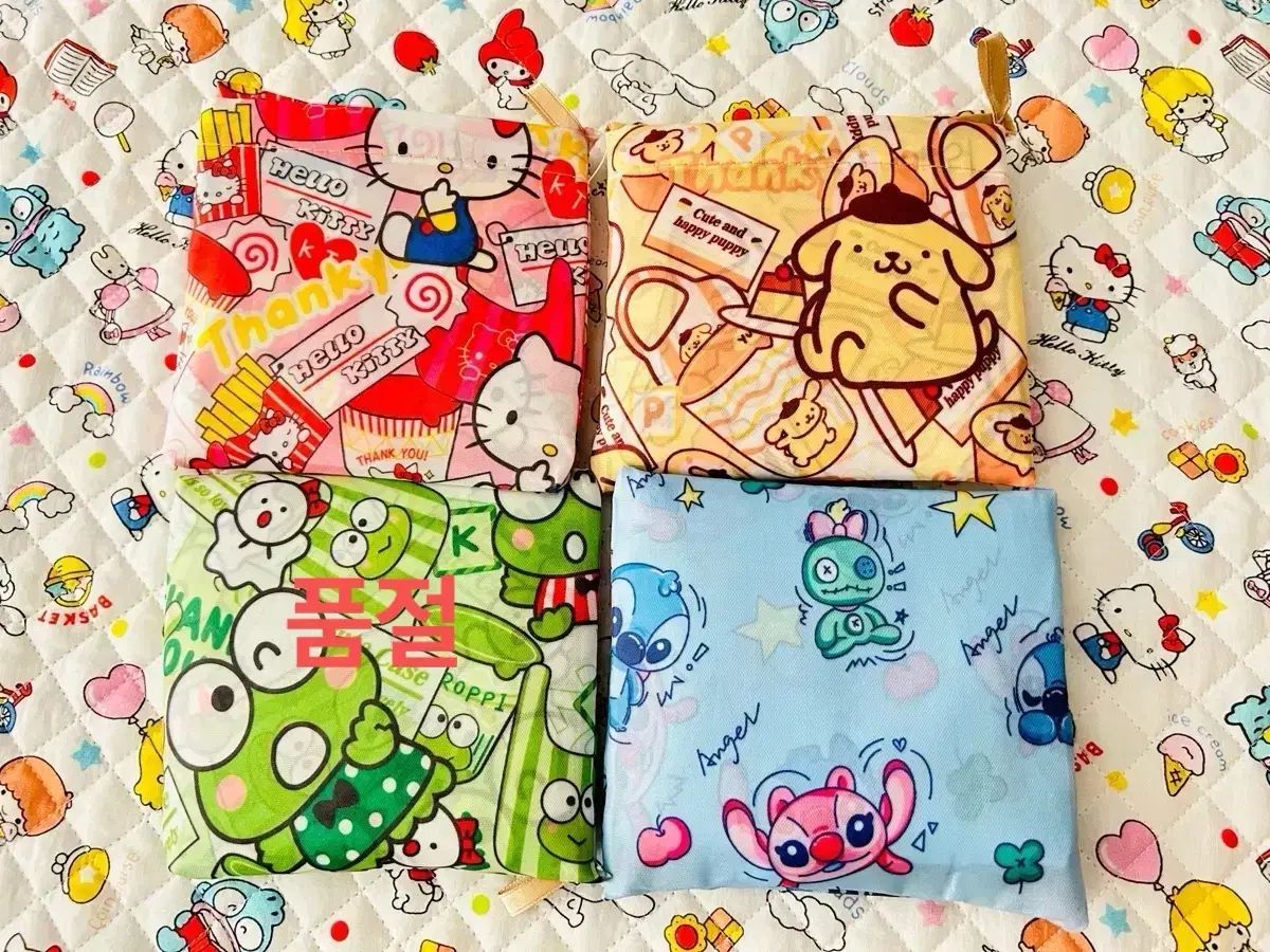 サンリオキャラクター エコバッグ 買い物袋（ハローキティ/プリン/スピーチ/ハンギョドン/ポチャッコ） ハンギョドン マスコットエコバッグ サンリオ ショッピングバッグ キャラクター 爆買