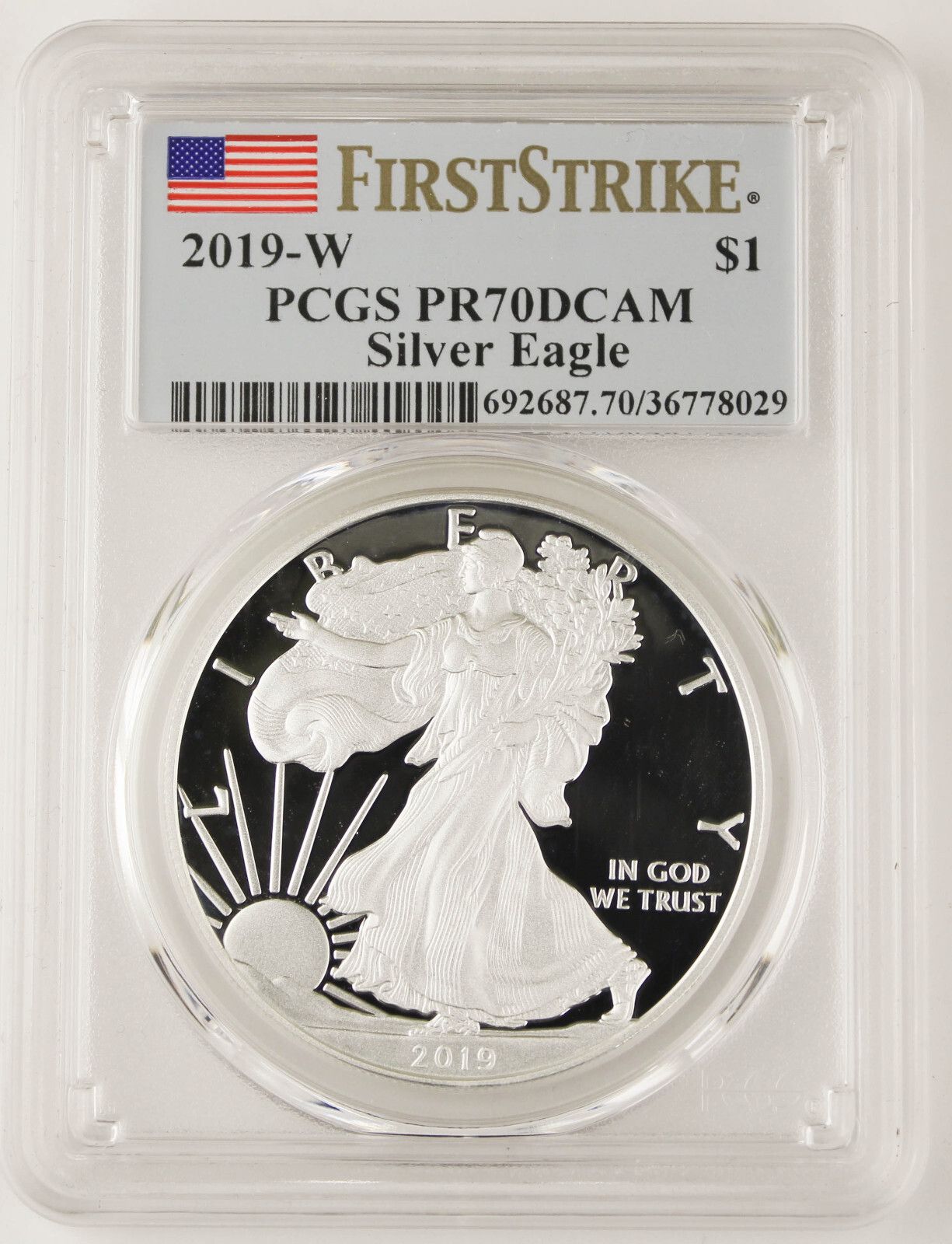 2019年 W アメリカン 1オンス シルバー イーグル プルーフコイン $1