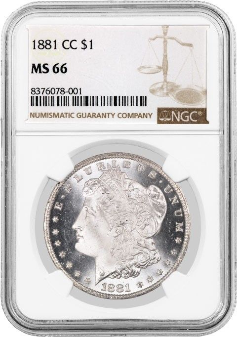 1881年CCカーソンシティ1ドルモルガン銀貨NGC MS66ジェム未流通コイン