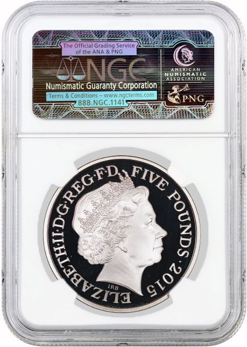2015年 ￡5プルーフ .925 シルバー 英国 ウィンストン・チャーチル 50