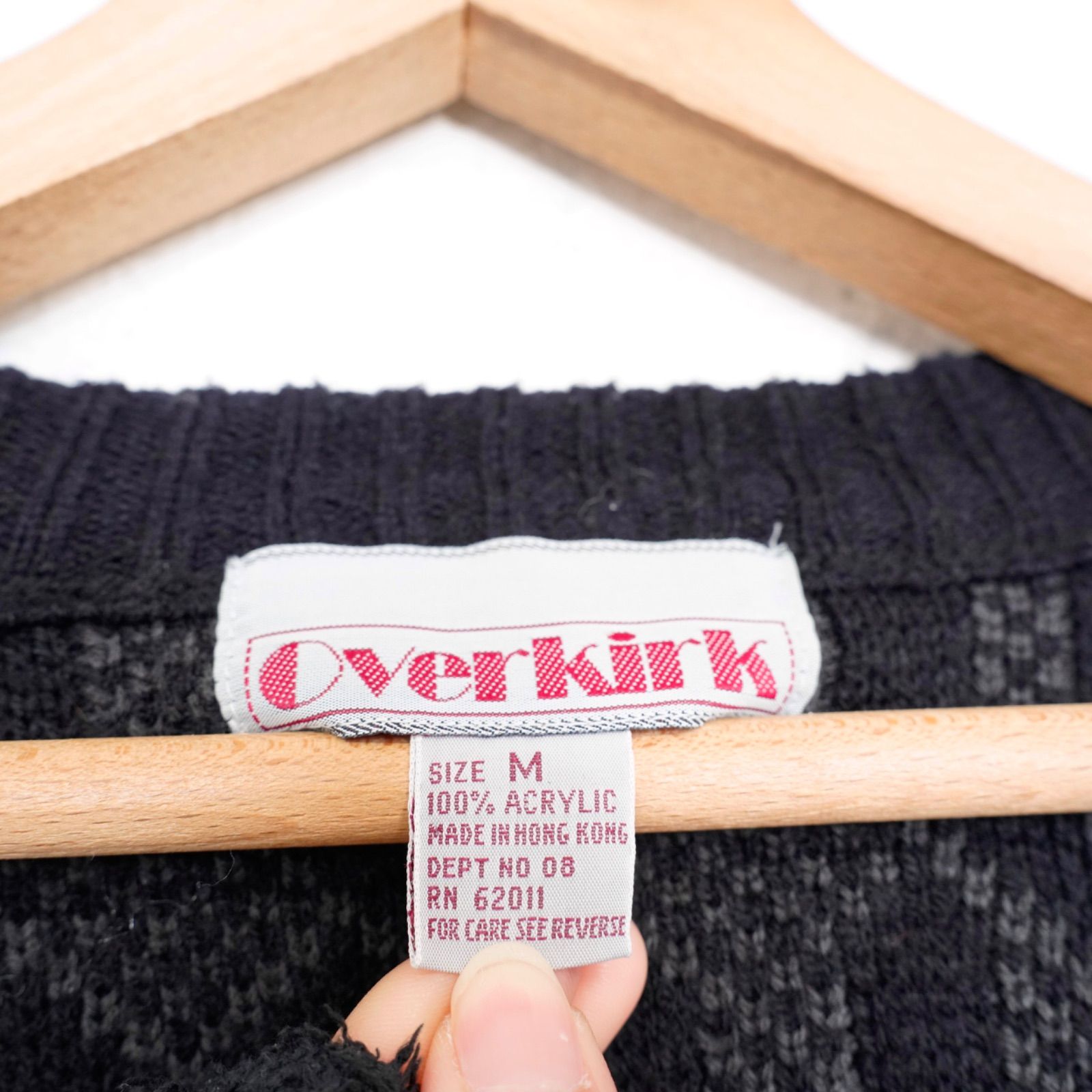 EU VINTAGE Overkirk PATTERNED DESIGN ACRYIC KNIT CARDIGAN 