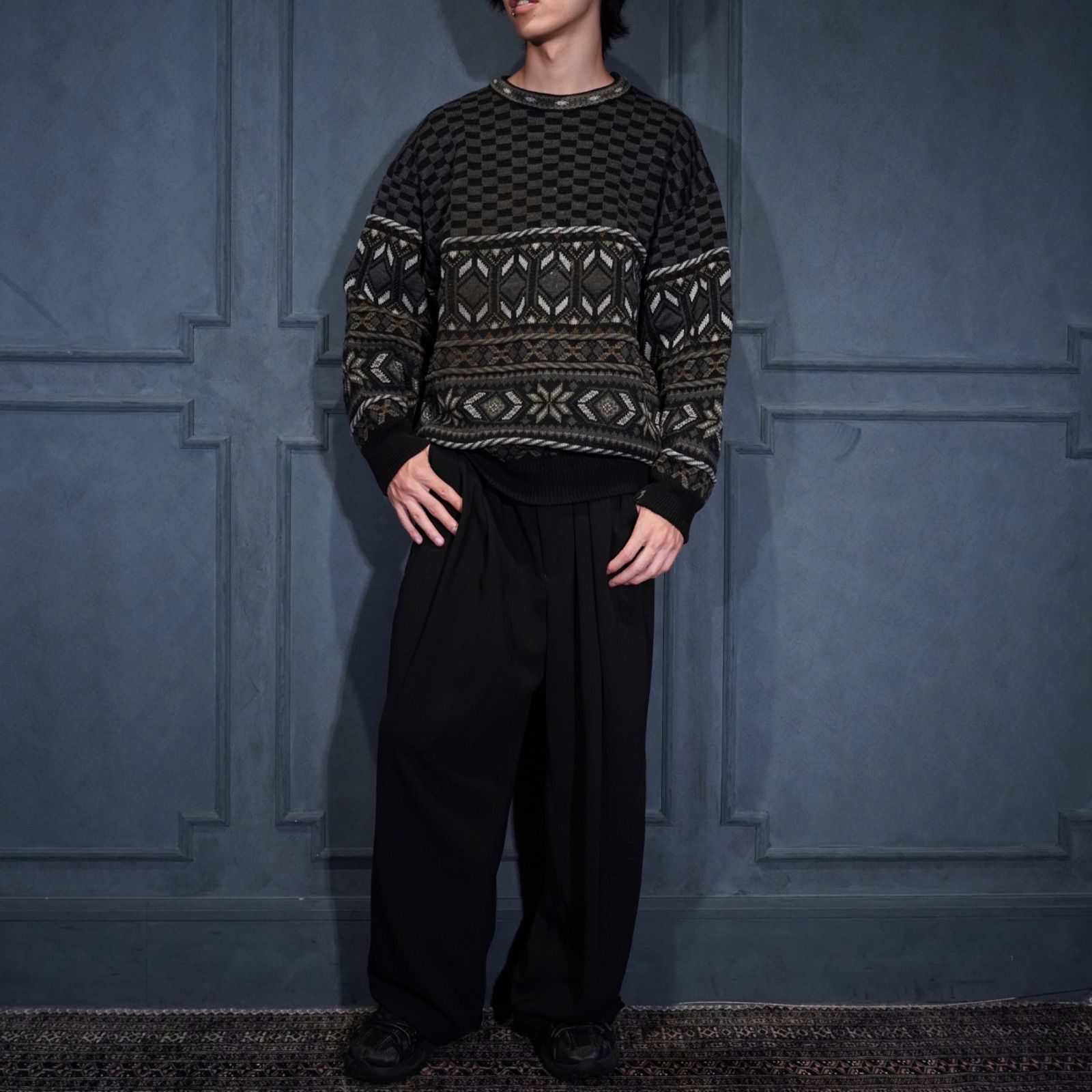 EU VINTAGE TRICOT BAAJ PATTERNED HEAVY KNIT/ヨーロッパ古着柄 
