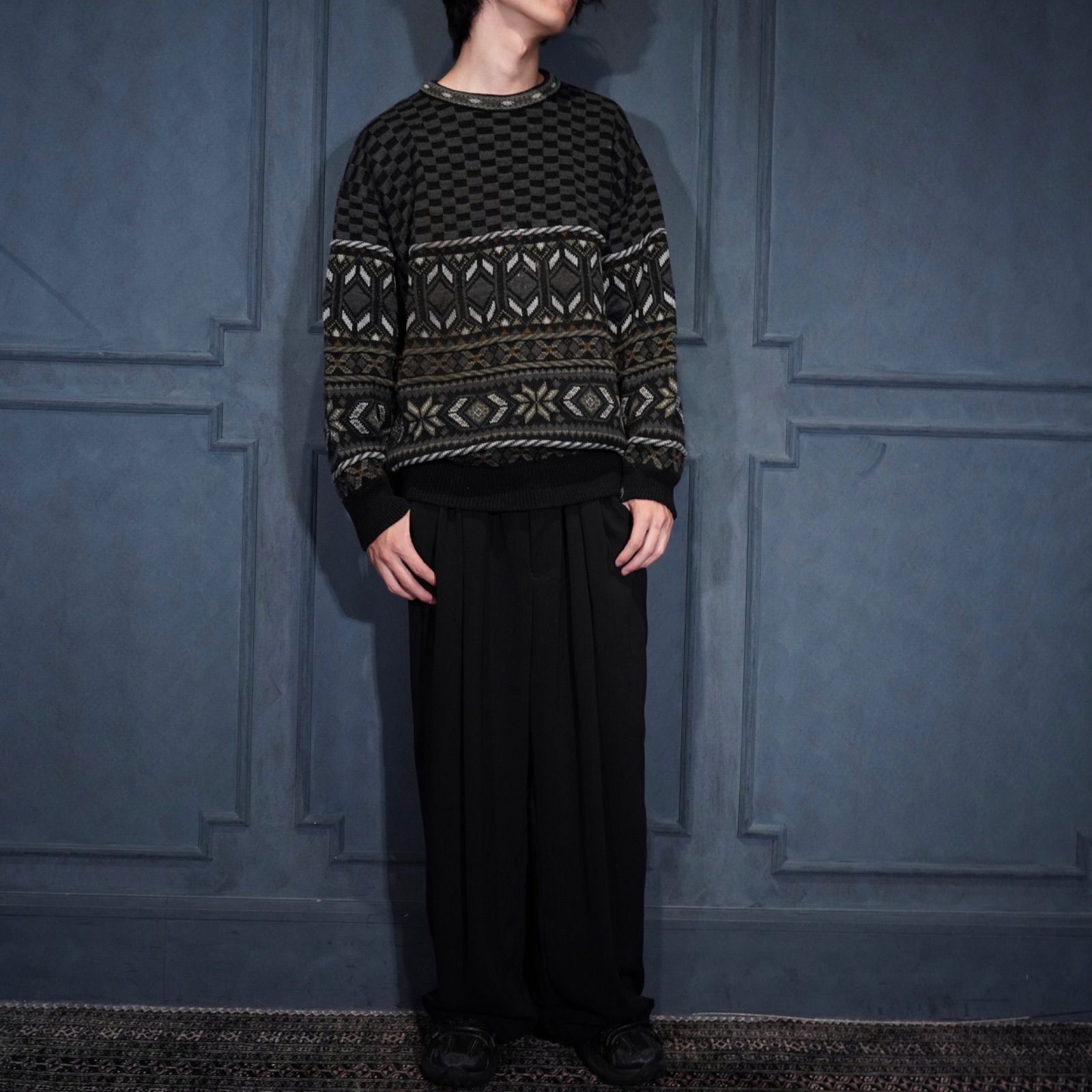 EU VINTAGE TRICOT BAAJ PATTERNED HEAVY KNIT/ヨーロッパ古着柄 