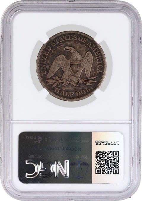 1853年製 アローズレイズ 50セント シーテッド リバティ ハーフドル