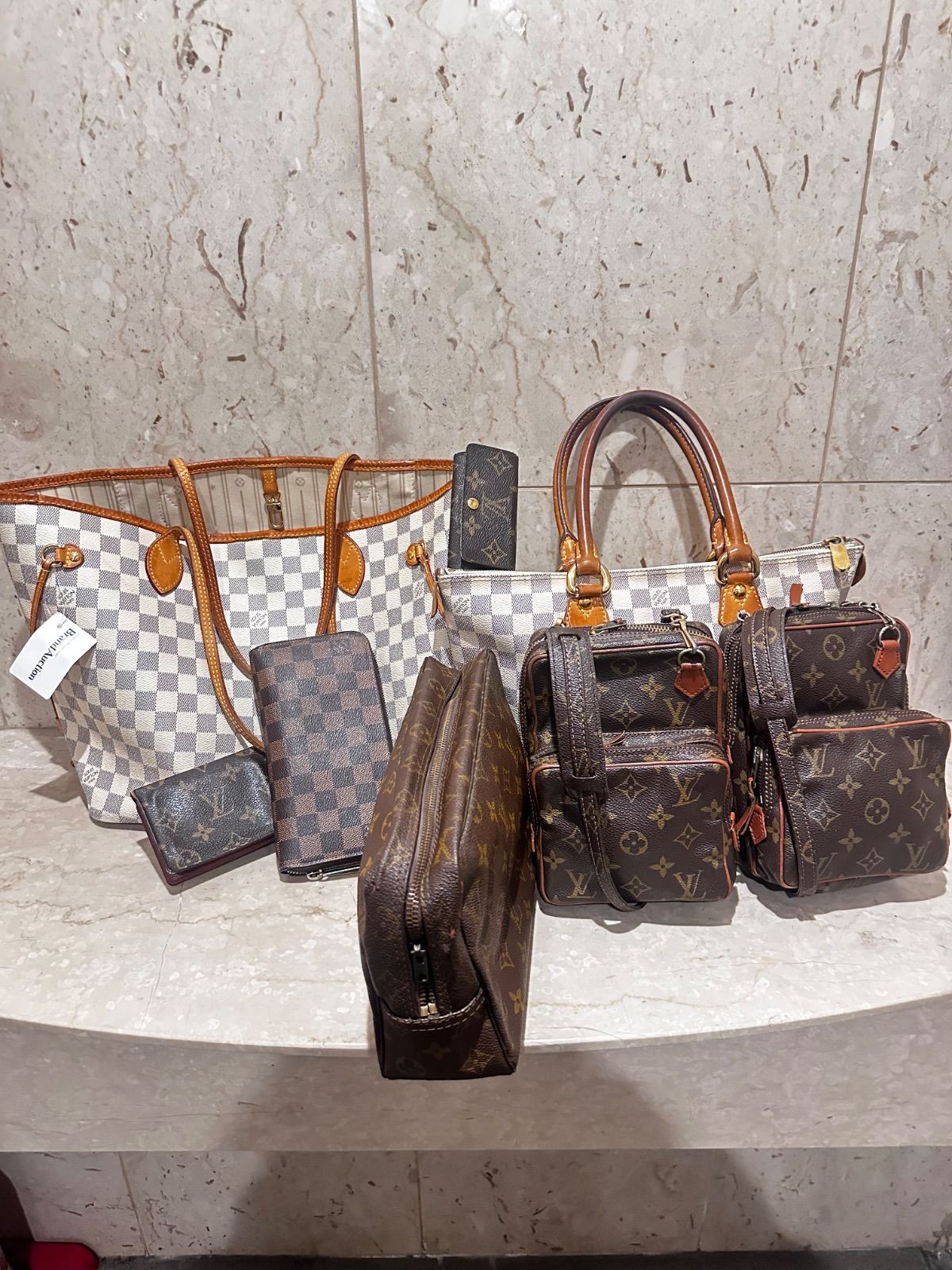 LOUIS VUITTON ルイヴィトン バケット付属ポーチ2点 モノグラム LV