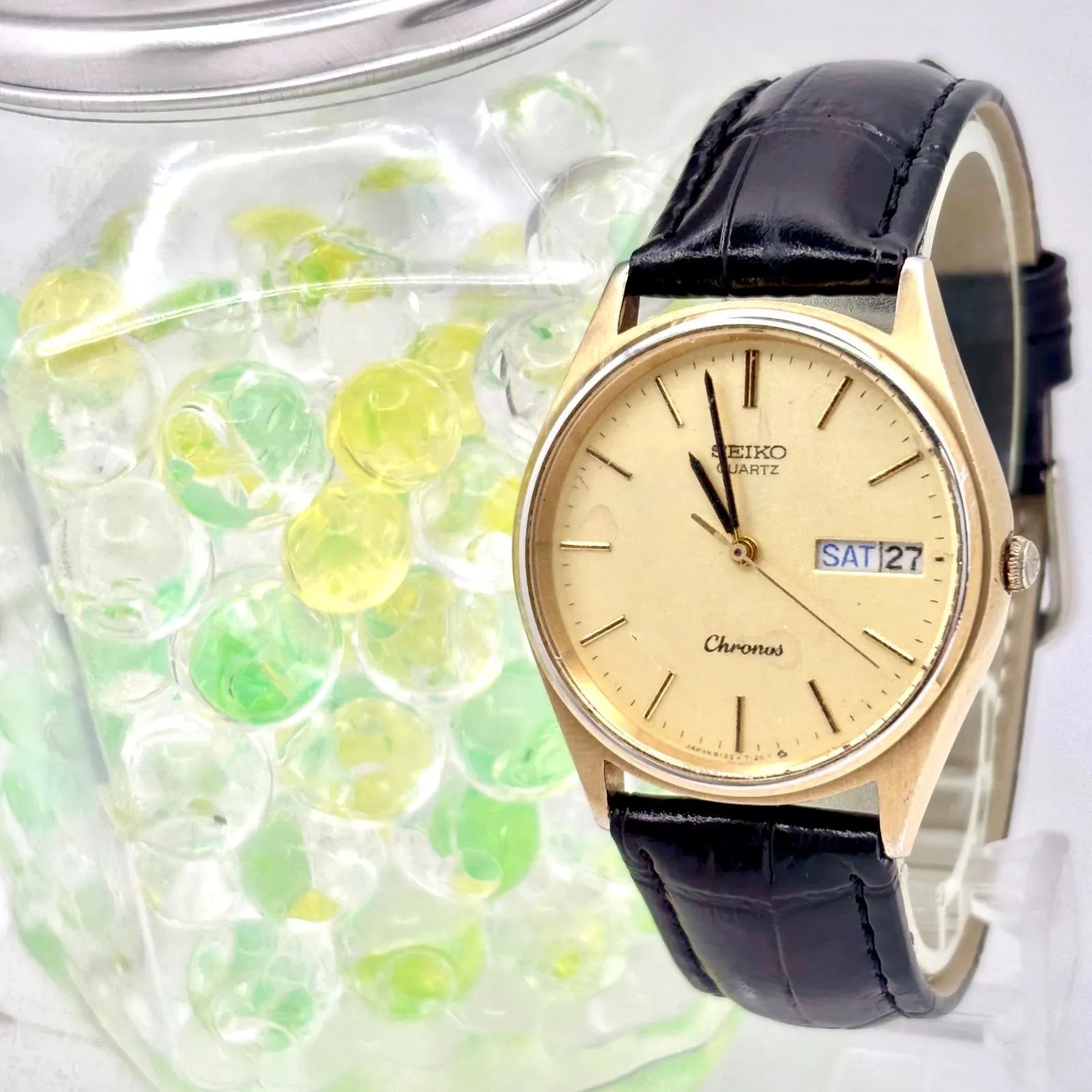 新品電池】SEIKO セイコー Chronos クロノス メンズ 腕時計 ゴールド