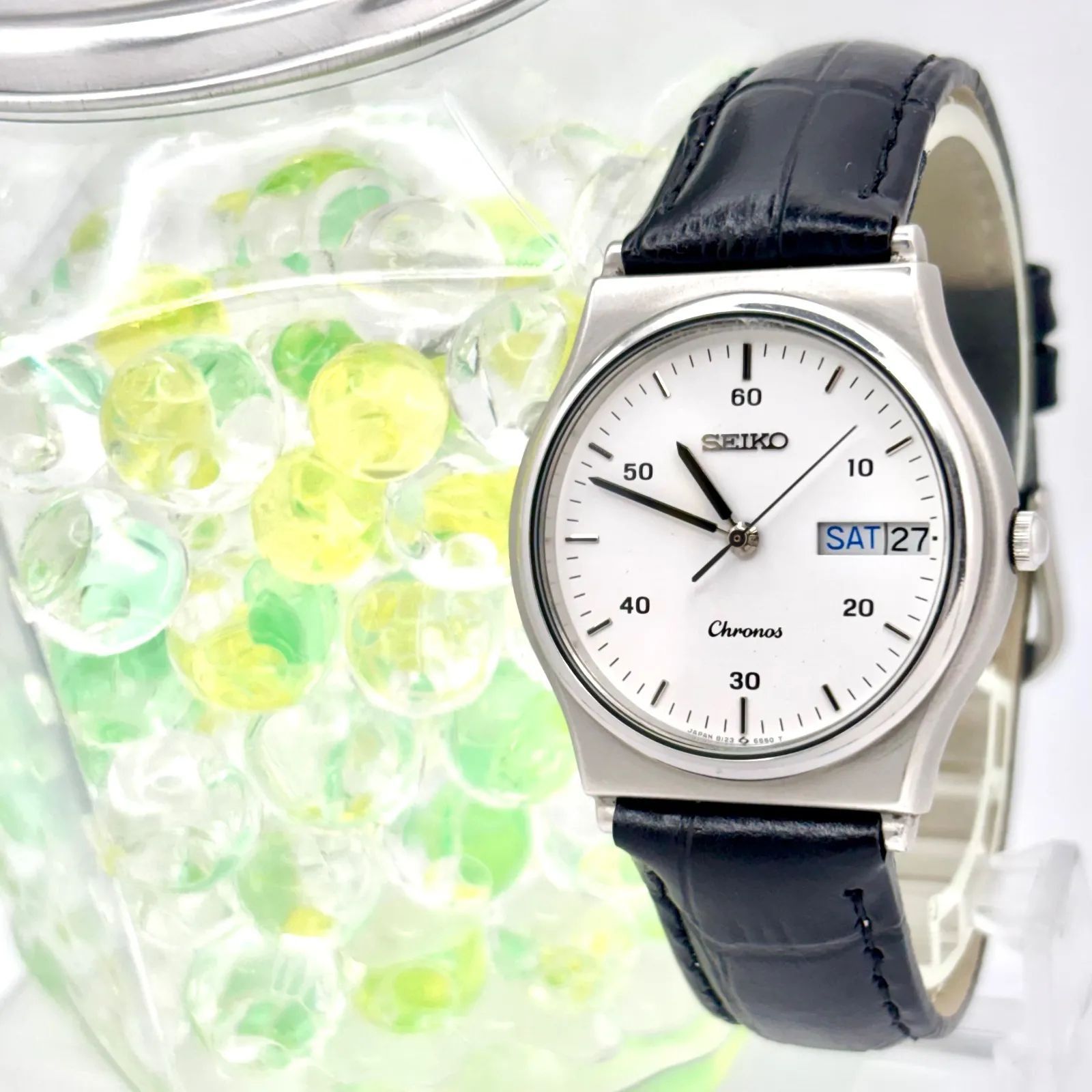 新品電池】SEIKO セイコー Chronos クロノス メンズ 腕時計 シルバー