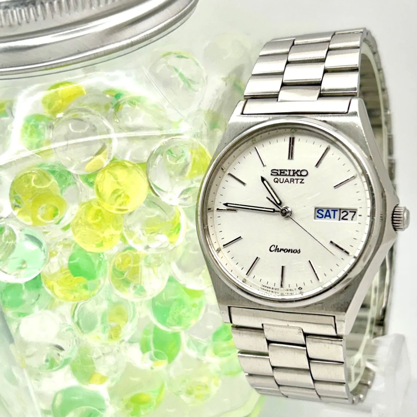 新品電池】SEIKO セイコー Chronos クロノス メンズ 腕時計 シルバー