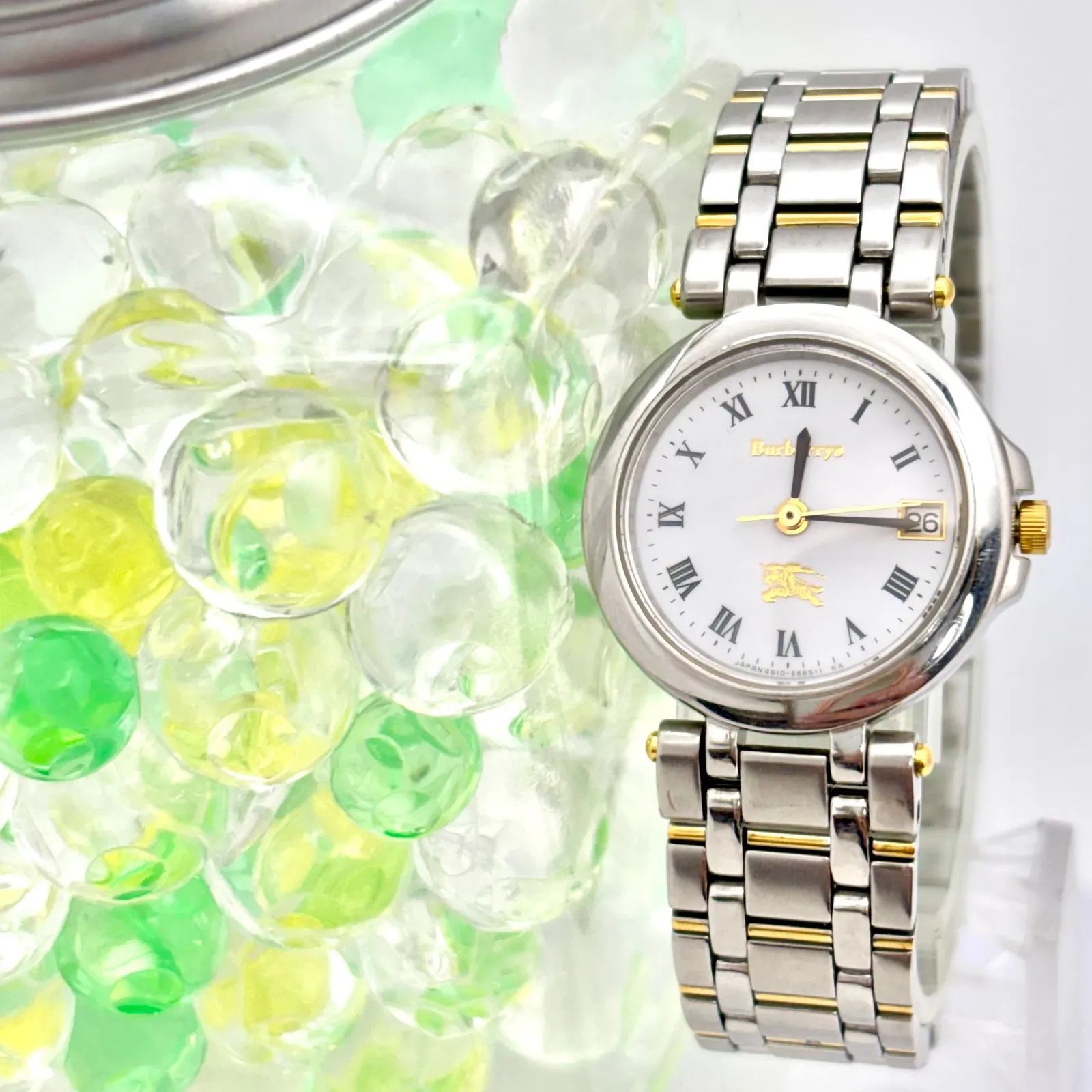 【新品電池】Burberry バーバリー レディース 腕時計 ドレス コンビ 新品電池】Burberrys バーバリー レディース 腕時計 ローマン デイト