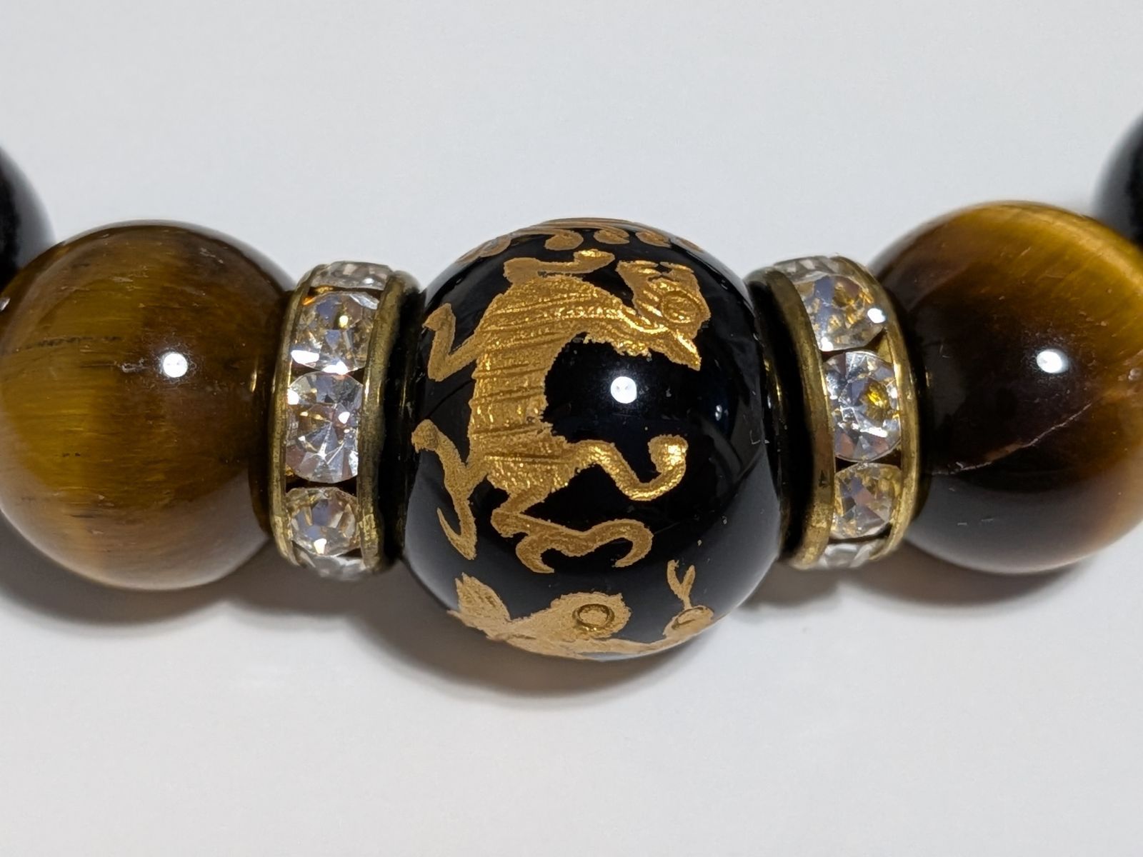 天然石 ブレスレット 四神集結 タイガーアイ他 17〜18 cm No 332