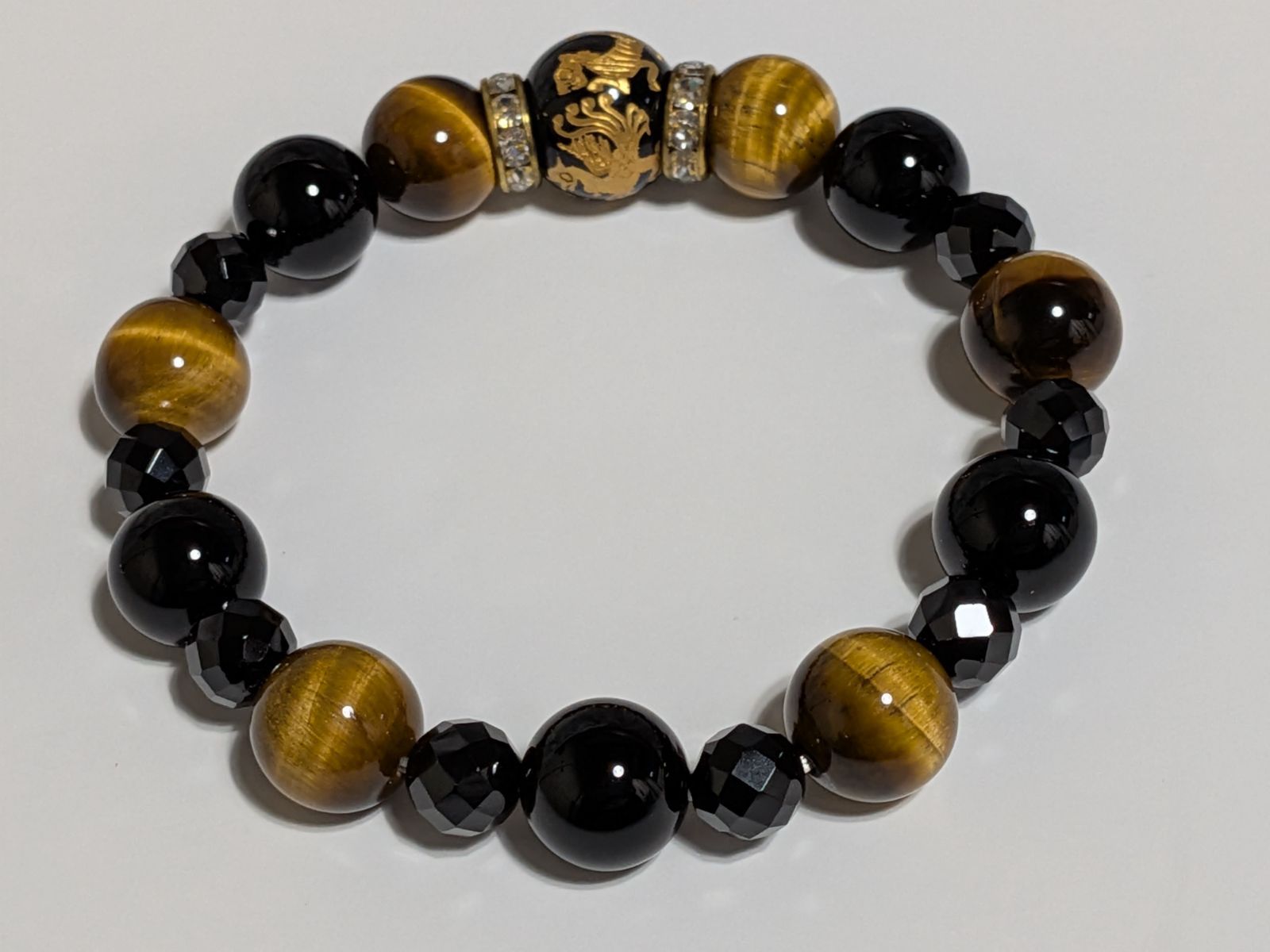  天然石 ブレスレット 四神集結 タイガーアイ他 17〜18 cm No 332 ブレスレット バングル アクセサリー