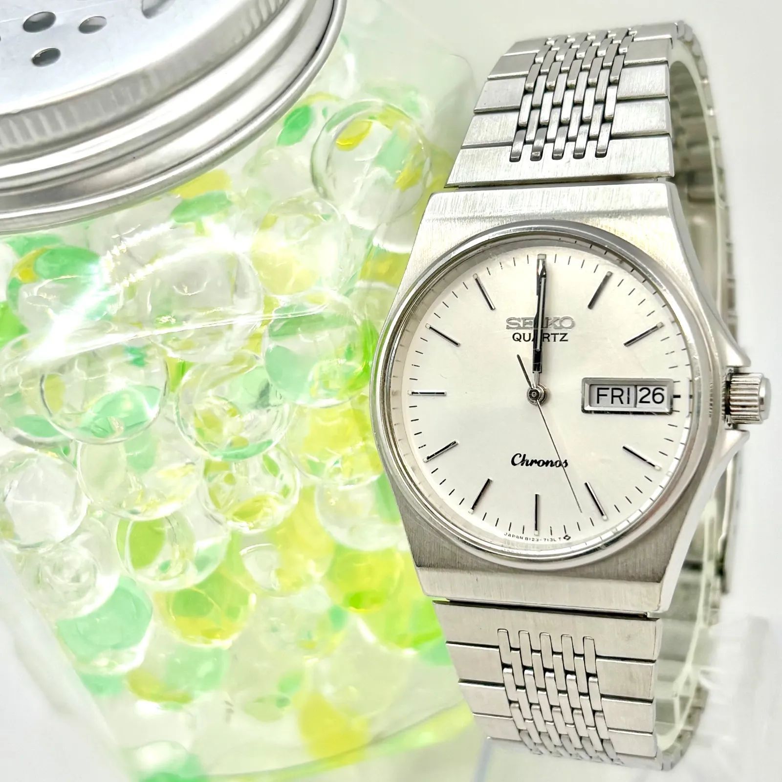 新品電池】SEIKO セイコー Chronos クロノス メンズ 腕時計 シルバー