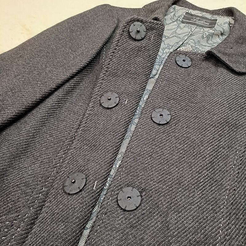 Leilian レリアン ステンカラーコート 9号 ウール グレー系 ロング