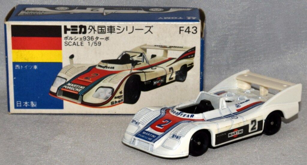 トミー トミカ青箱日本製 ポルシェ936ターボ/白 青字ゼッケン2 F43-1-1