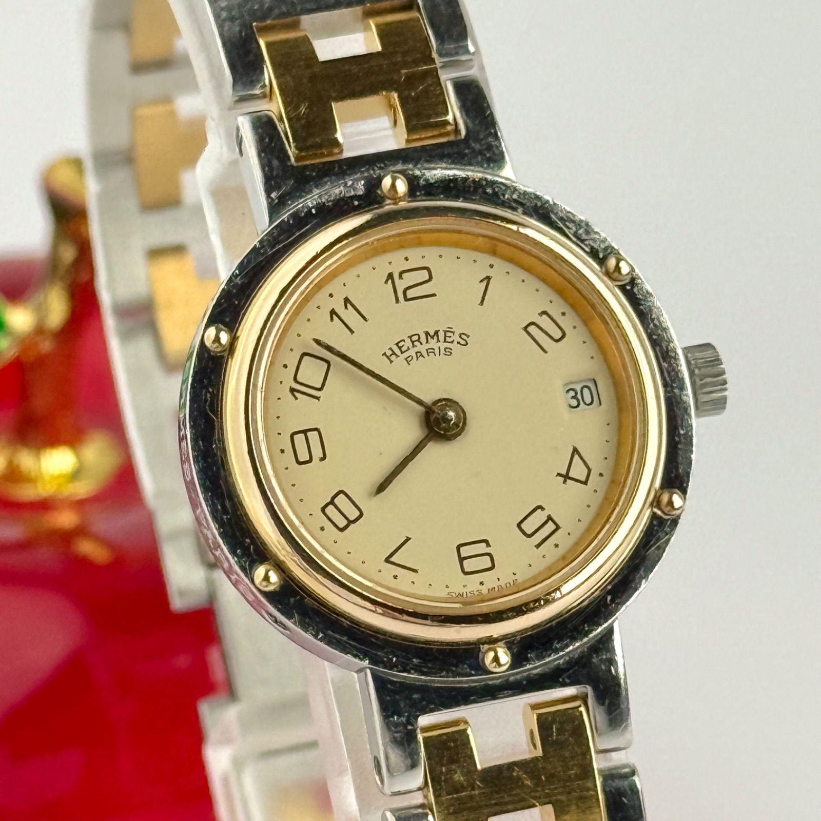 エルメス クリッパー Hベルト 新品電池 レディース 腕時計 140 - メルカリ
