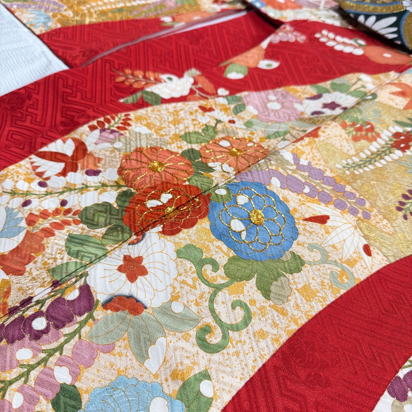 吉澤友禅 西陣織大光 振袖 フルセット 正絹 赤 - メルカリ