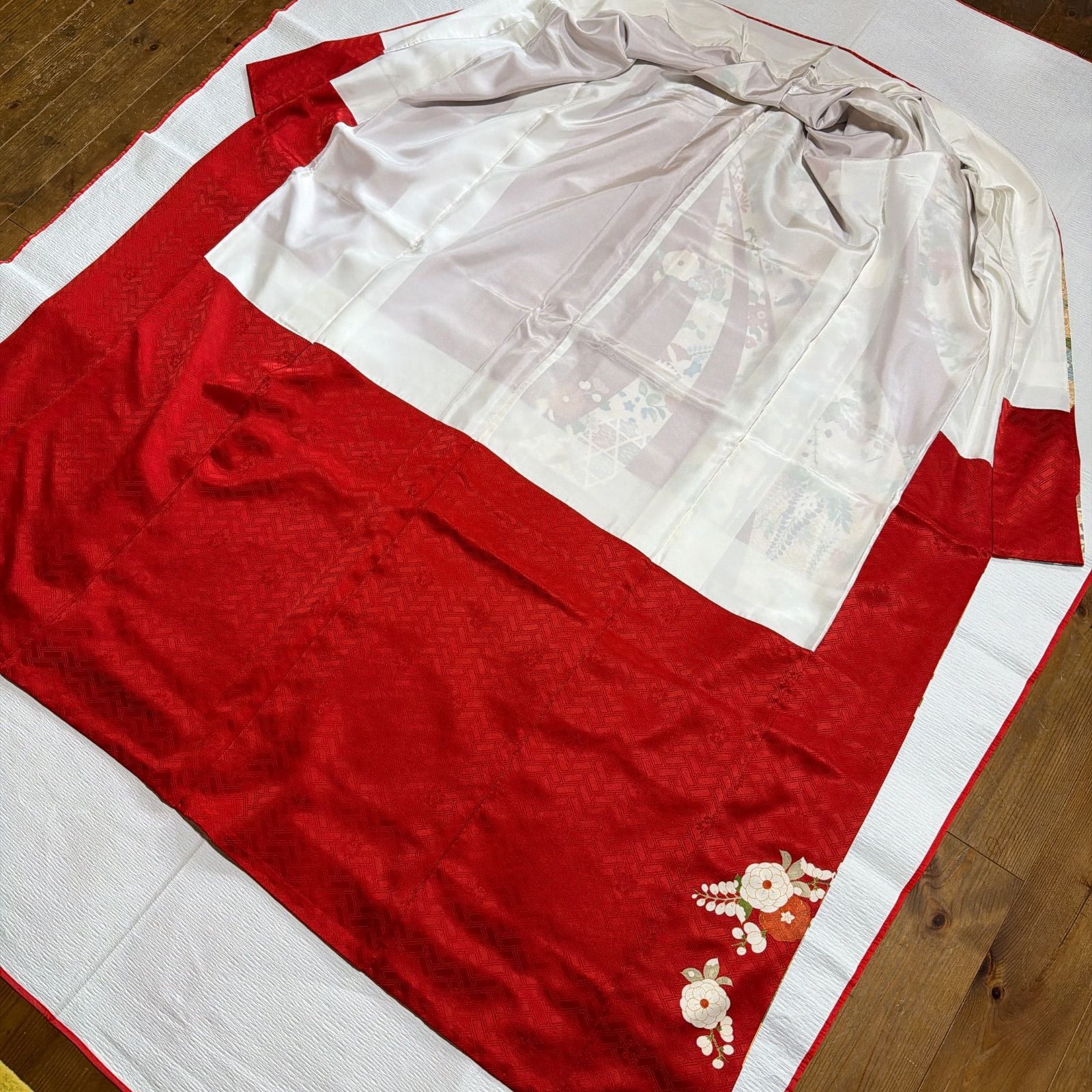 吉澤友禅 西陣織大光 振袖 フルセット 正絹 赤 - メルカリ