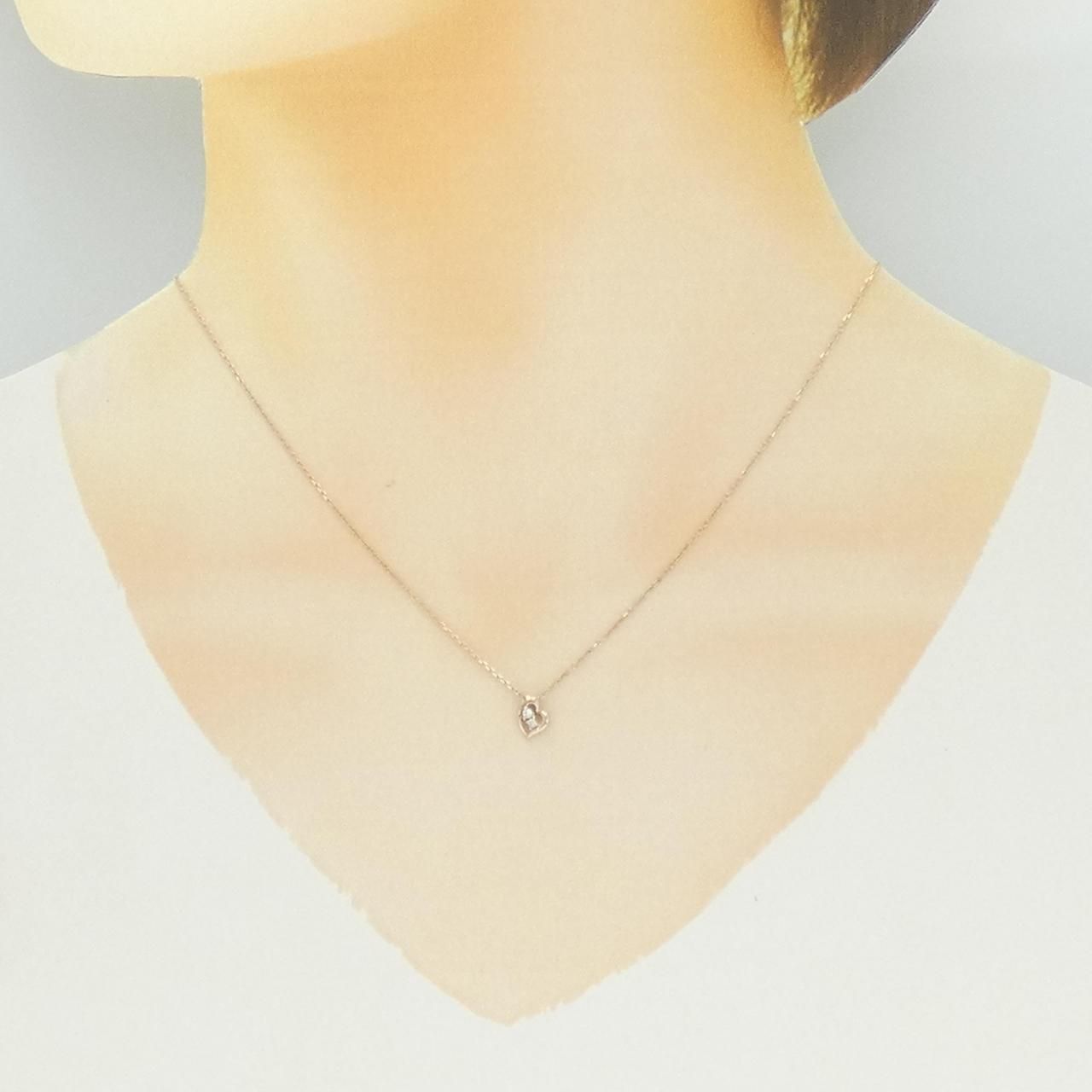 K10PG ハート ダイヤモンド ネックレス 0.02CT - メルカリ