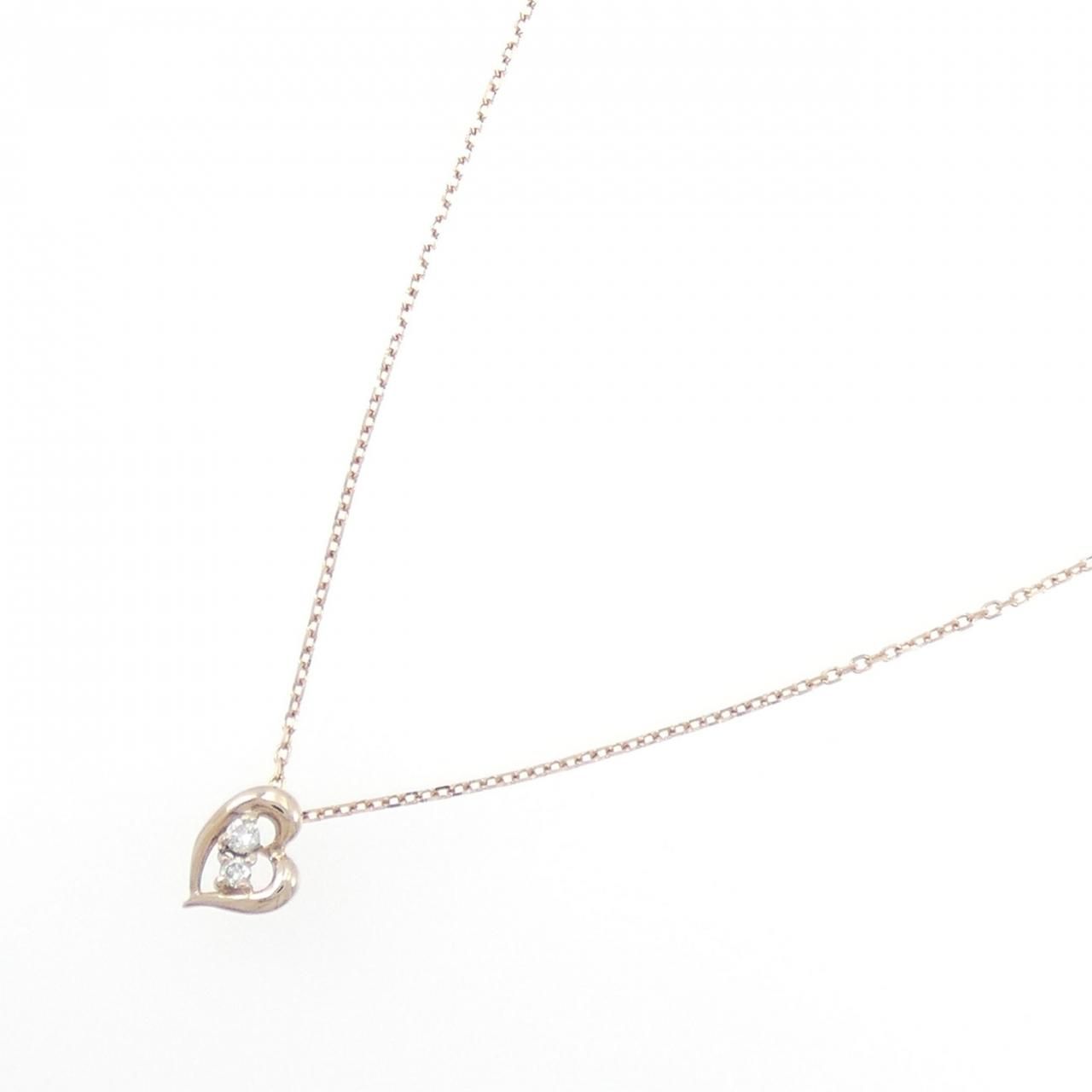 K10PG ハート ダイヤモンド ネックレス 0.02CT - メルカリ