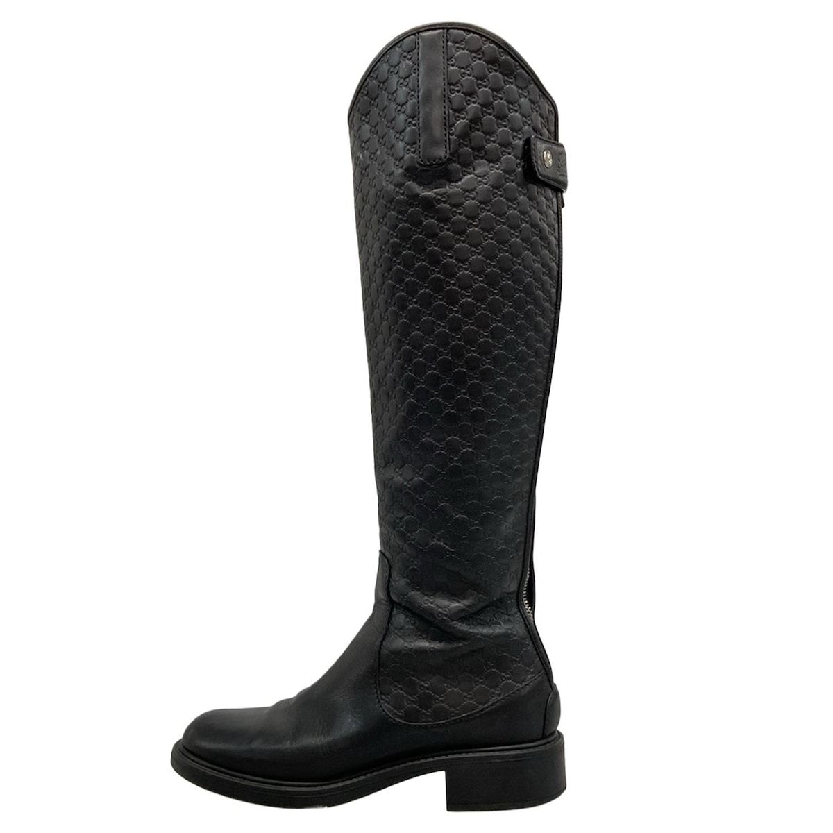 GUCCI(グッチ) ロングブーツ 36 1/2 レディース 494516 黒 マイクロ