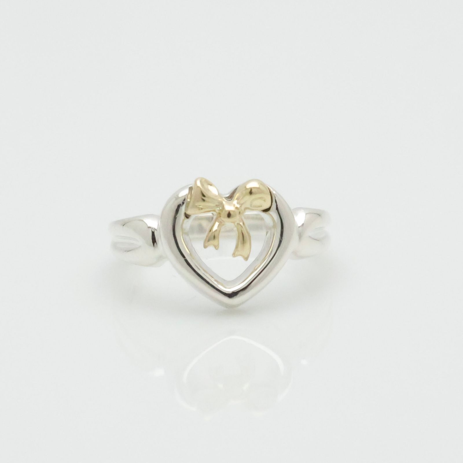 美品】ティファニー TIFFANY＆Co. ハート リボン コンビ イエロー