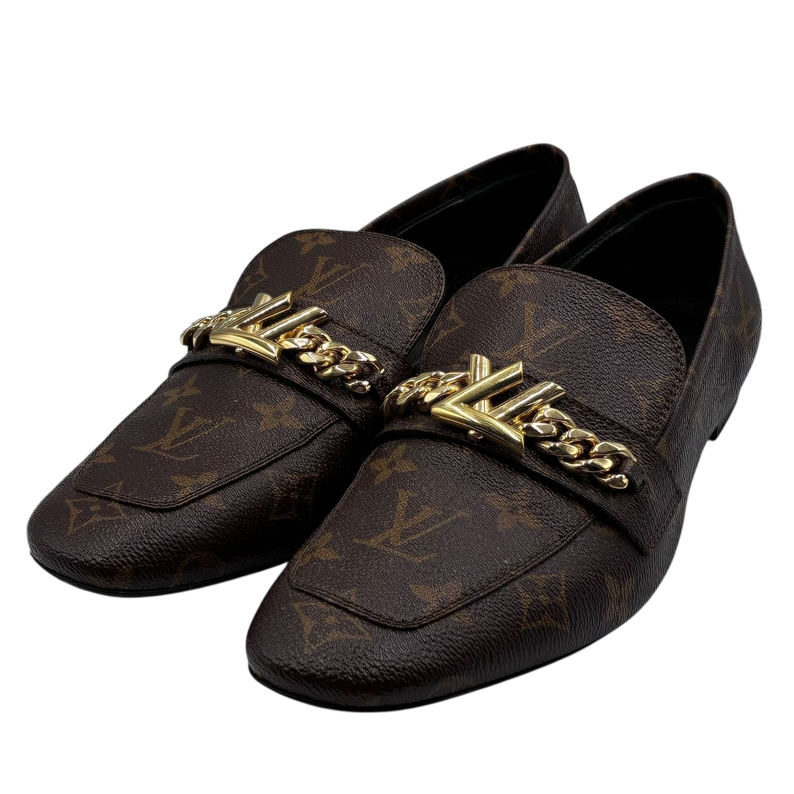 極美品 LOUIS VUITTON ルイヴィトン ローファー 革靴 メンズ レザー 