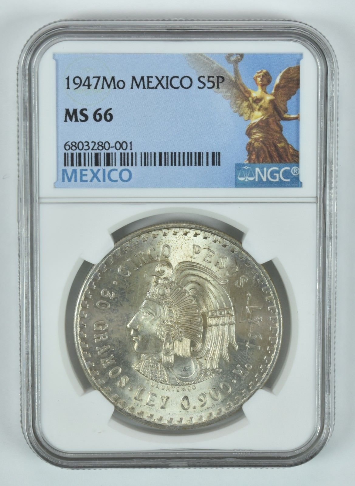 MS66 1947年 Mo メキシコ S5P 5ペソ シルバー NGC - メルカリ