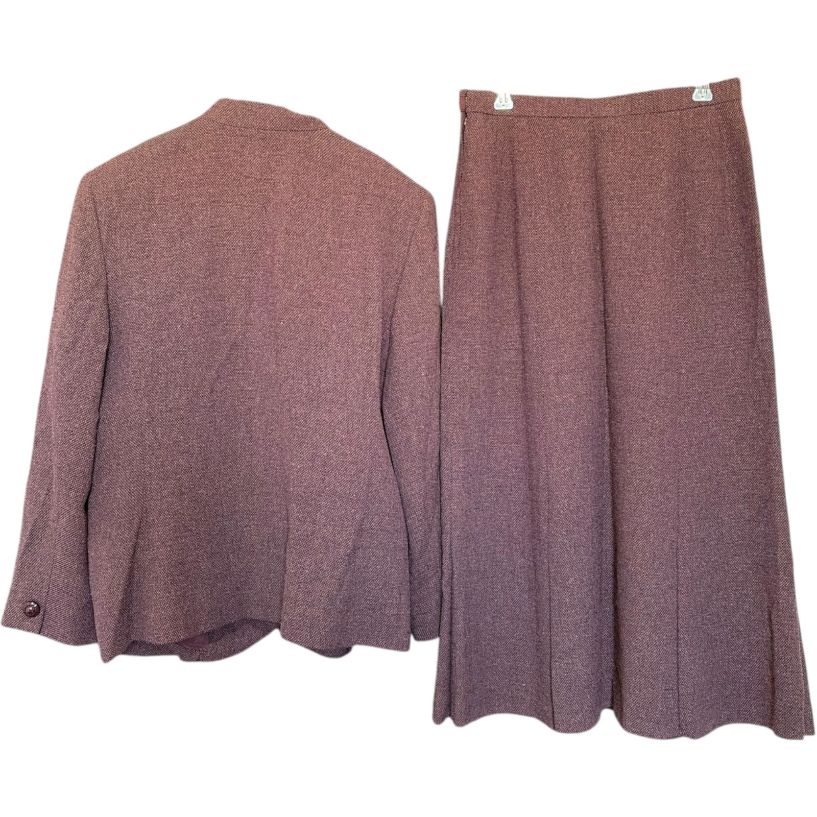 美品　レリアン　カシミヤ１００％　スカート　セットアップスーツ　ブラウン　９ ZK8 Leilian セットアップ スカートスーツ レリアン スカートスーツ