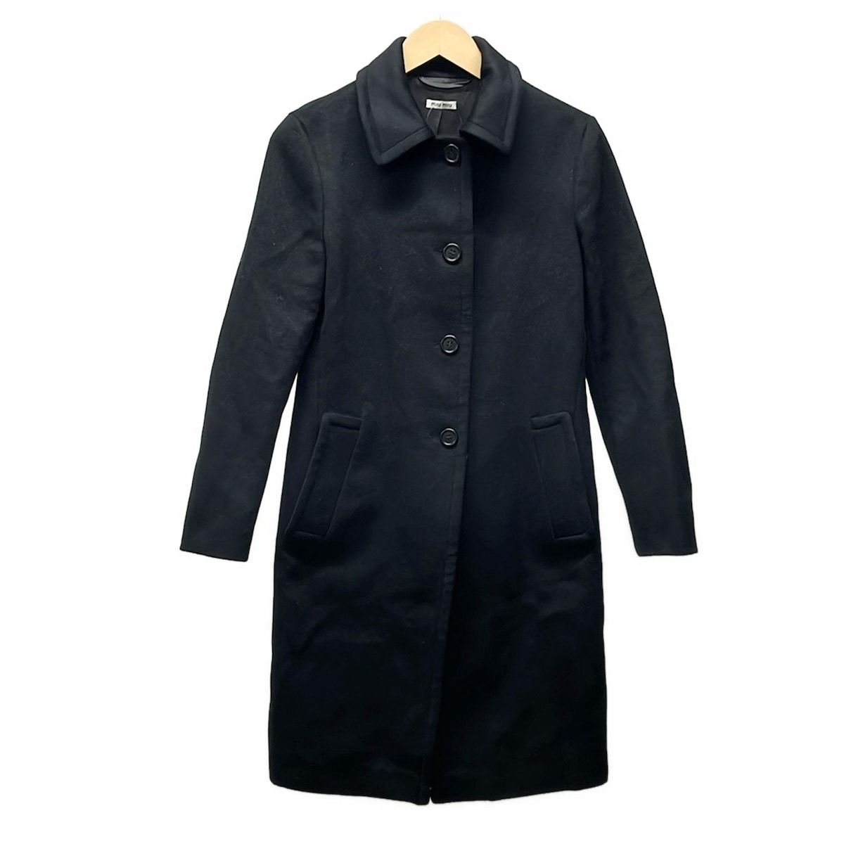 miumiu(ミュウミュウ) コート サイズ42 M レディース - 黒 長袖/秋/冬