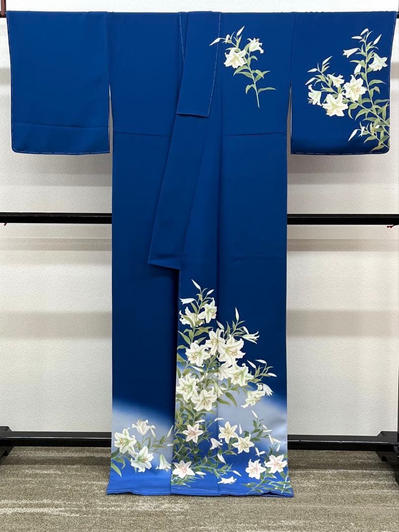 秀美 十日町友禅 訪問着 正絹 百合 丹後ちりめん 躾糸付き A150 - メルカリ