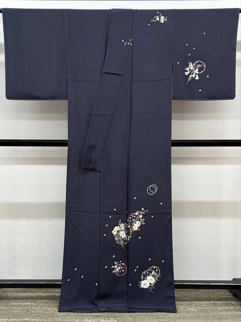本加賀友禅 伝統工芸品 付け下げ 花雪輪 正絹 躾糸付き A149 - メルカリ