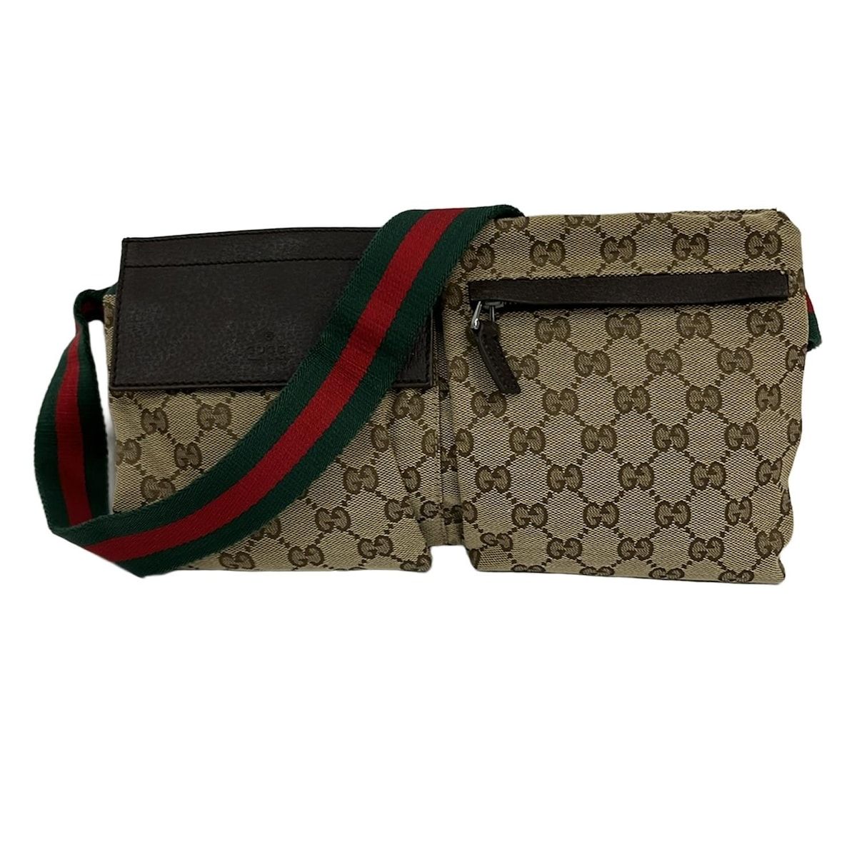 GUCCI(グッチ) ウエストポーチ GG柄 28566 ベージュ×ダークブラウン