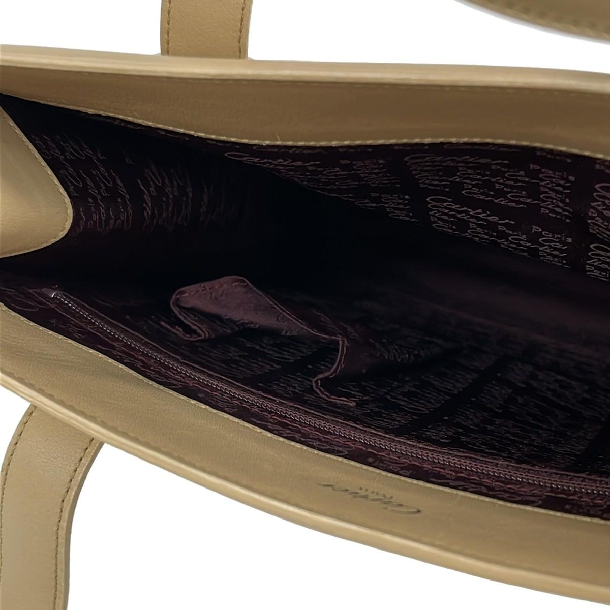 Cartier(カルティエ) トートバッグ - ベージュ レザー - メルカリ