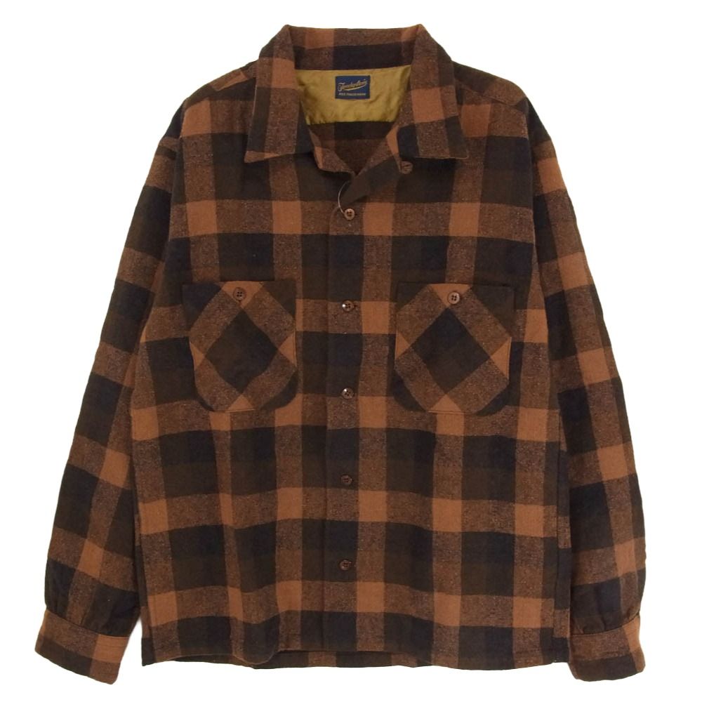 ブラウン　チェック　tenderloin テンダーロイン TENDERLOIN テンダーロイン シャツ ブラウン チャコール サイズ:L