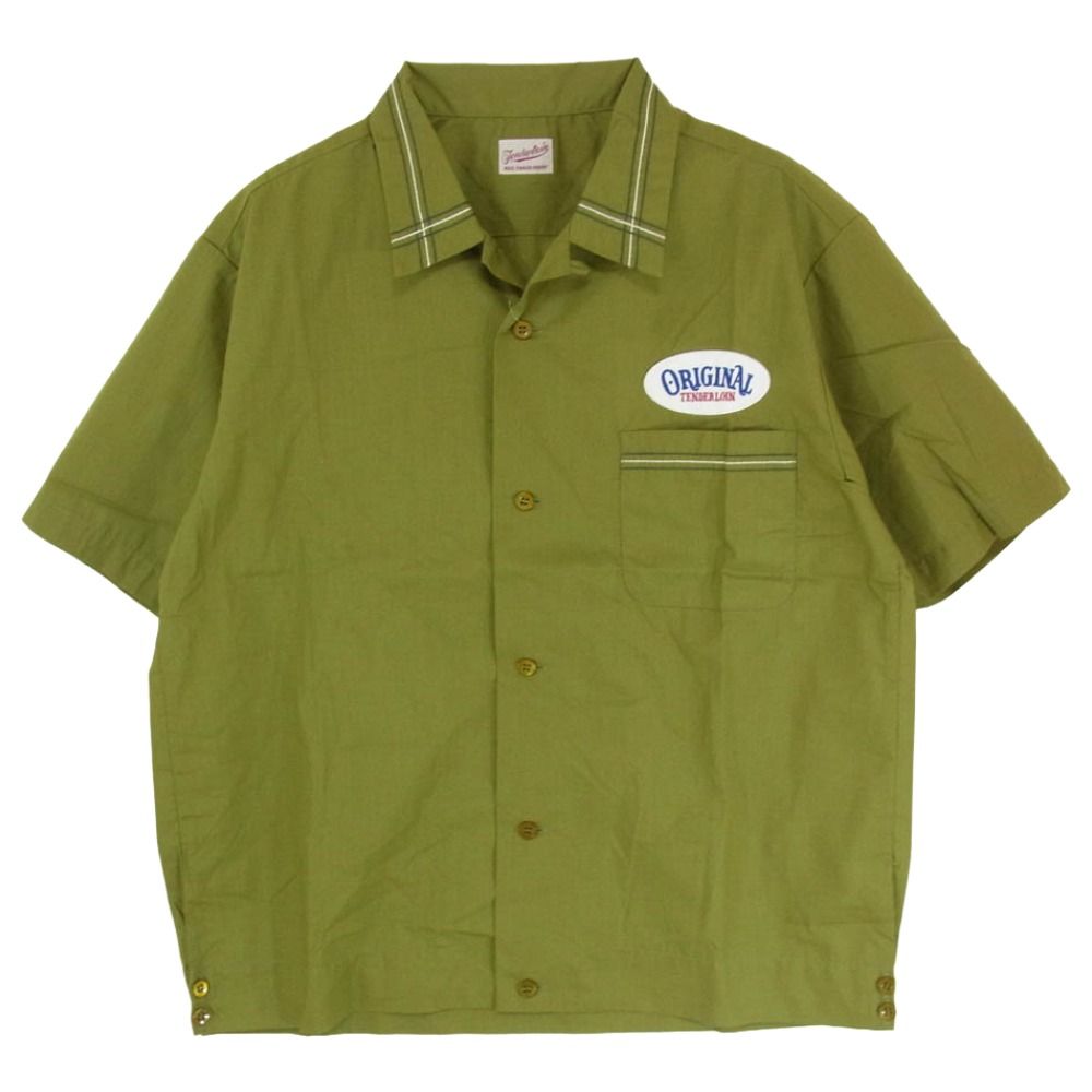 TENDERLOIN テンダーロイン T-P.P SHT ロゴワッペン付き 半袖 ワークシャツ カーキ系 グリーン系 M【】
