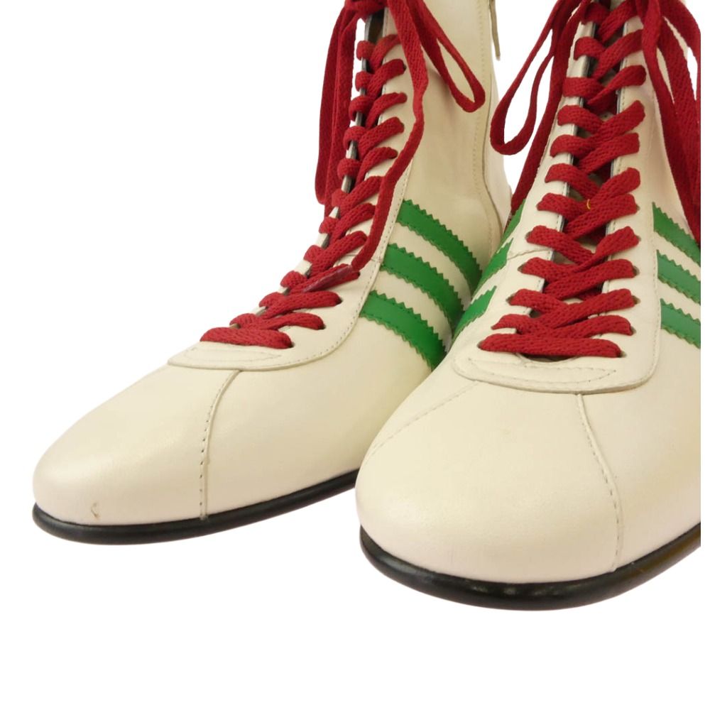 GUCCI グッチ ブーツ GUCCI グッチ 714871 × adidas アディダス スリーストライプス レザー