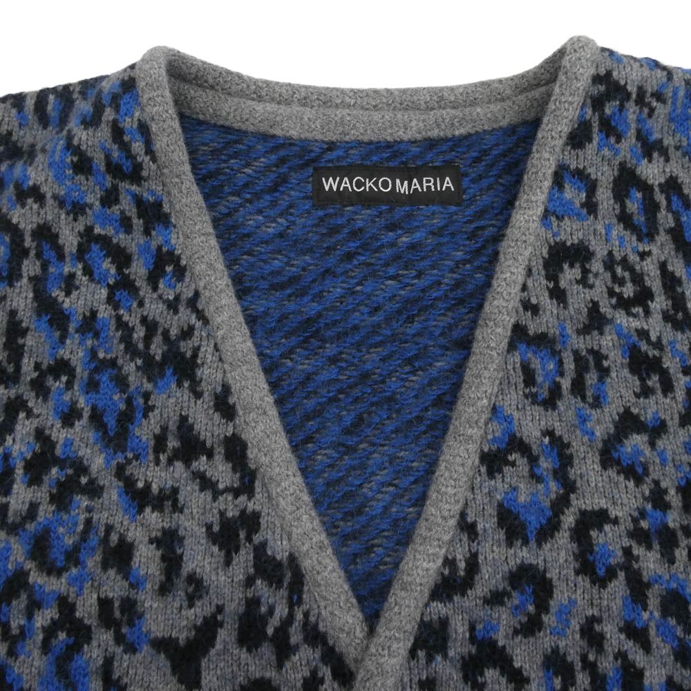 ワコマリア レオパード柄 モヘアニット ワコマリア“レオパード柄”モへアニットカーディガン＆ストライプポーチ