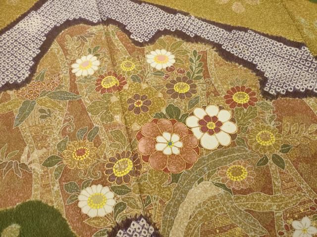 平和屋着物○京友禅の第一人者 松井青々 訪問着 駒刺繍 道長花文 金彩