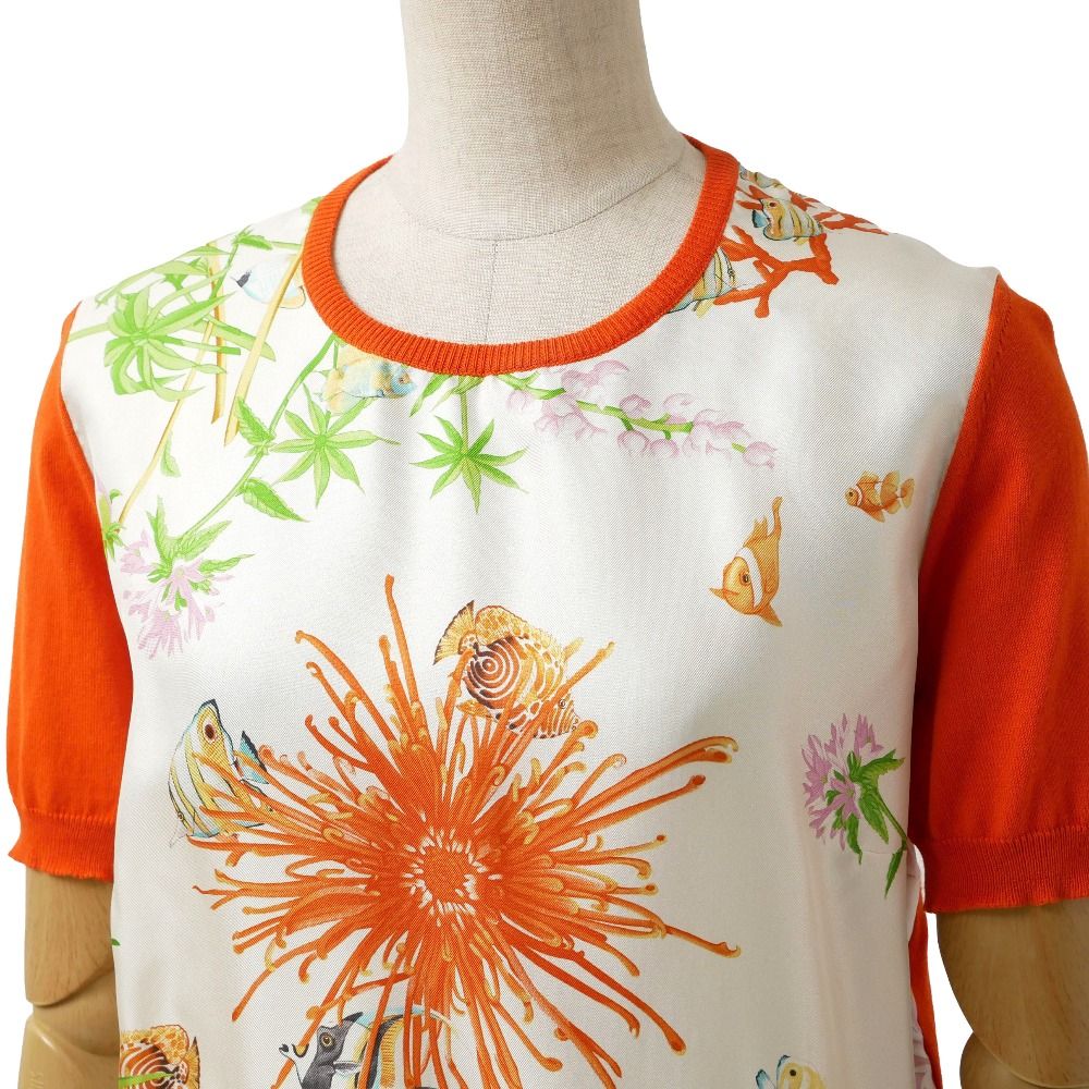 【美品】サルヴァトーレフェラガモ フラワープリント 長袖ニット M □美品□Salvatore Ferragamo サルヴァトーレフェラガモ ニット サイズ