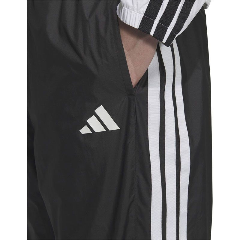 adidas アディダス スリーストライプス ルーズフィット 起毛トリコット裏地付き フルレングス オープンヘム ウィンドパンツ ウインドパンツ (qd767-jz8773)、J/M