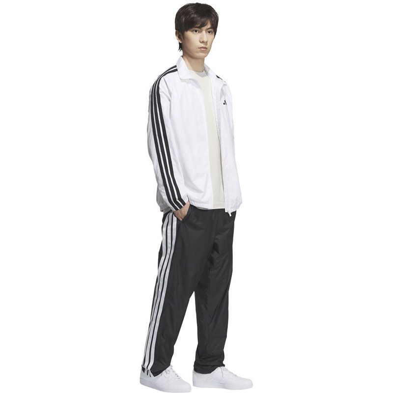 adidas アディダス スリーストライプス ルーズフィット 起毛トリコット裏地付き フルレングス オープンヘム ウィンドパンツ ウインドパンツ (qd767-jz8773)、J/3XL
